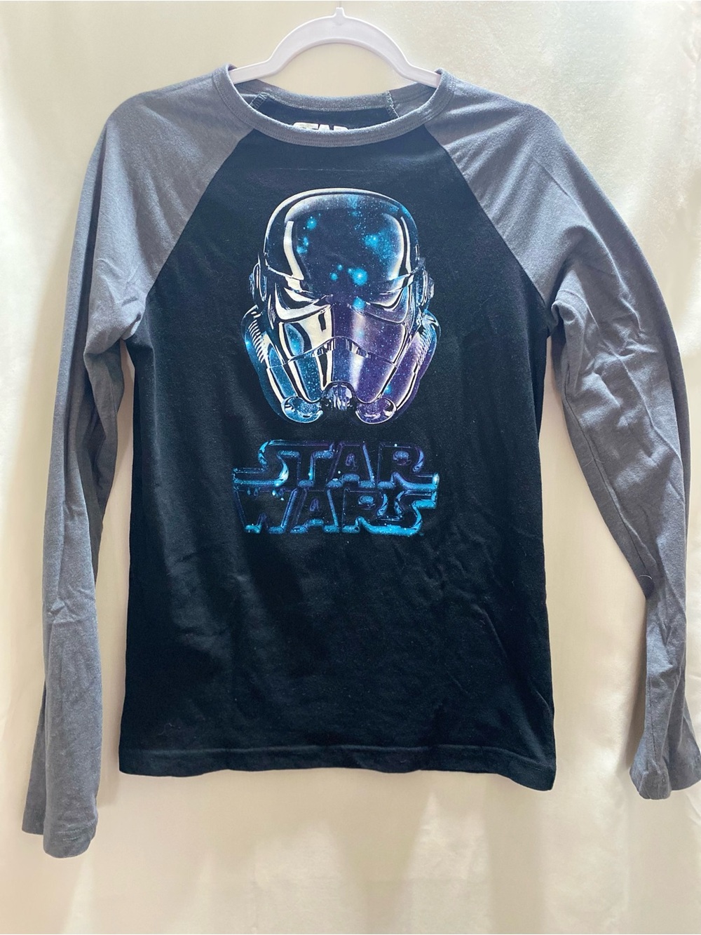 Star Wars 2XL Youth Stormtrooper Black/Gray Long Sleeve Raglan T-Shirt 2018
